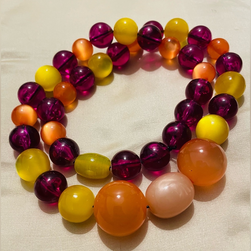 NWOT Chunky Beaded Necklace Multicolor Statement Bold Handmade